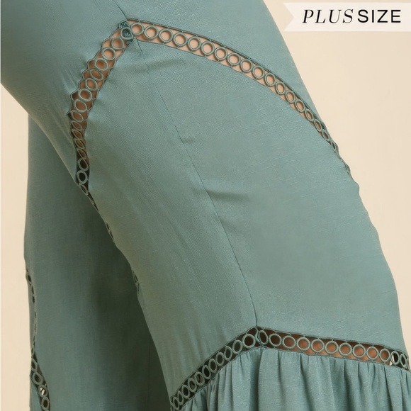 Wide Leg Lace Tape Pants - Picture 4 of 5